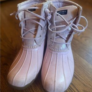 Sperry Light Pink Glitter Duck Boots